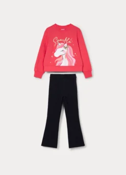 Jogging set in french terry di puro cotone bambina