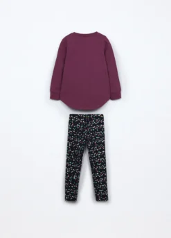 Jogging set in french terry di cotone stretch bambina