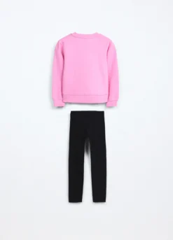 Jogging set in french terry di cotone stretch bambina