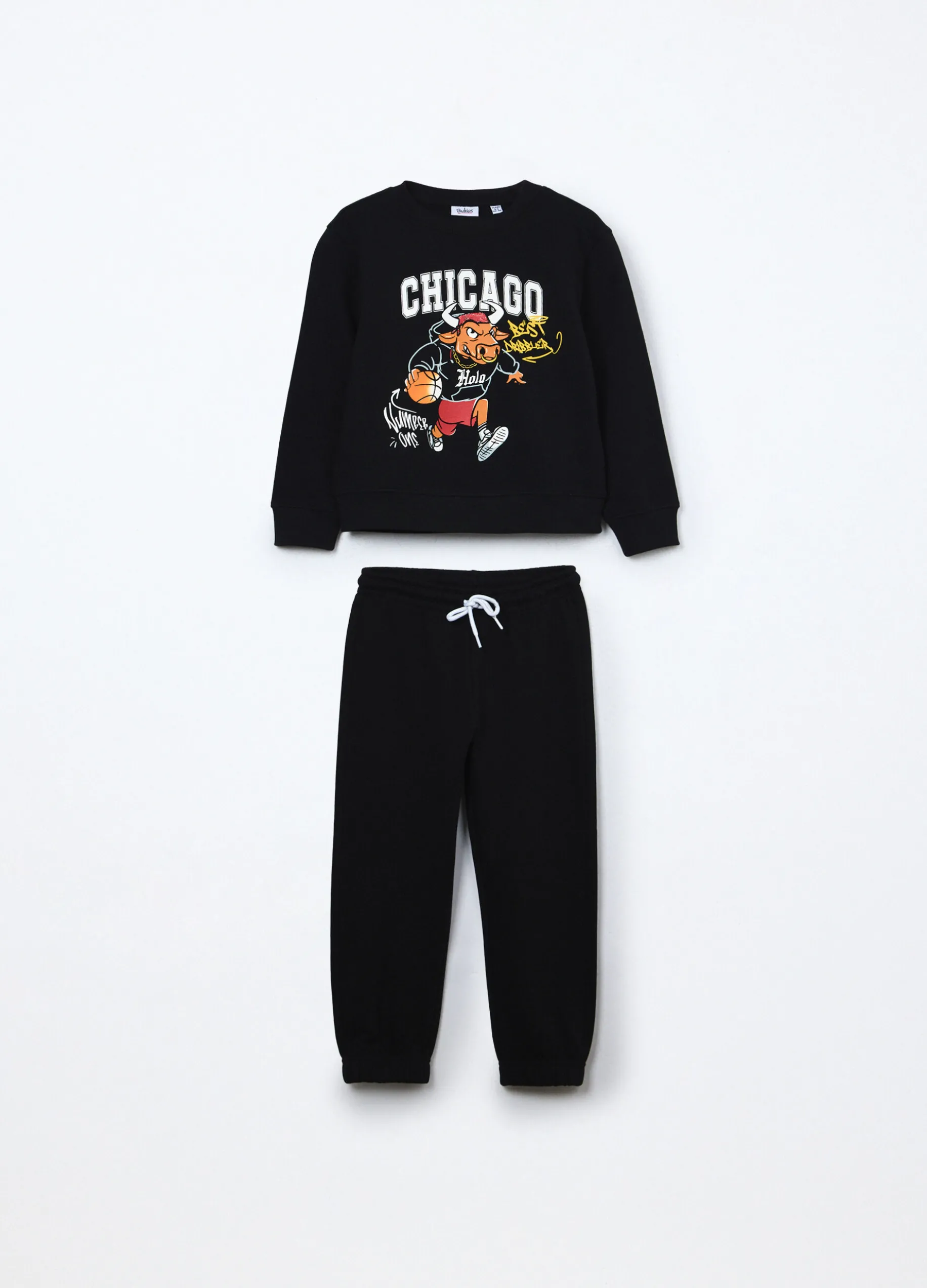 Jogging set in french terry di puro cotone bambino