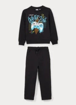 Jogging set in french terry di puro cotone bambino