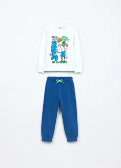 Jogging set in french terry di puro cotone bambino