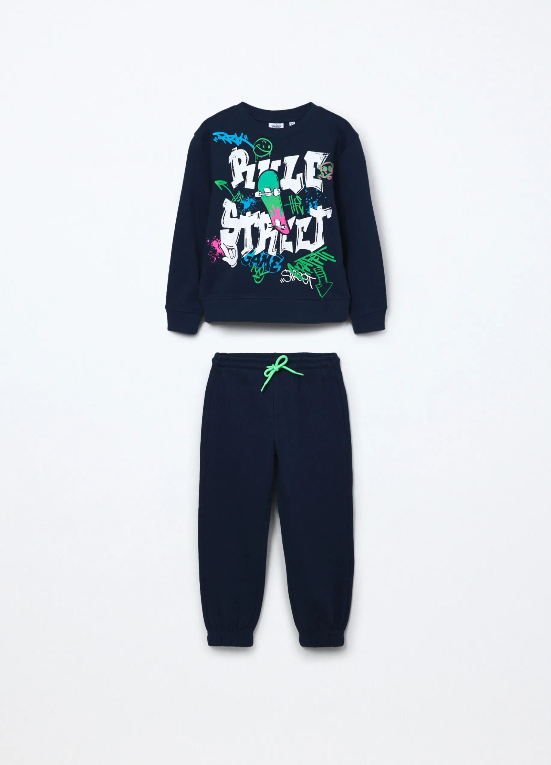 Jogging set in french terry di puro cotone bambino