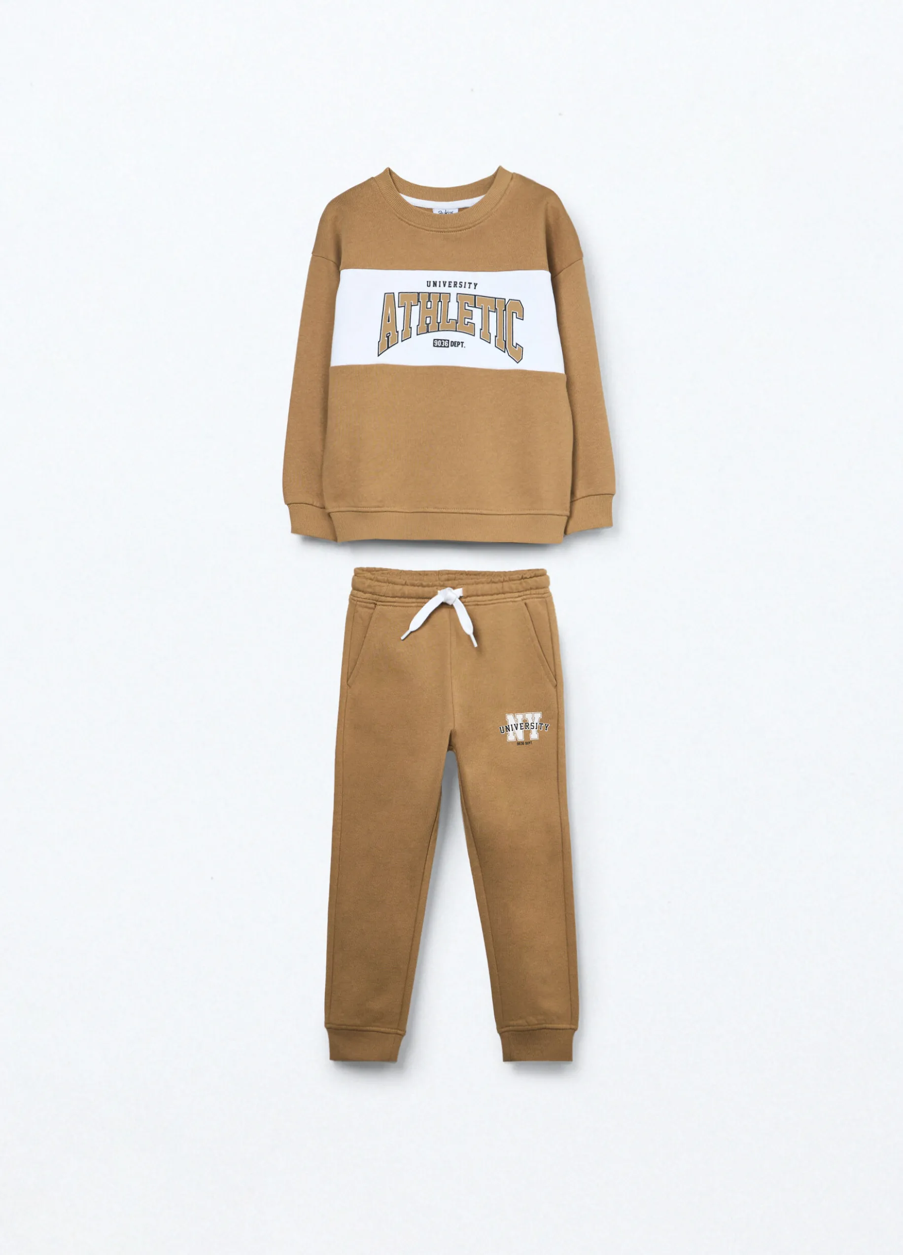 Jogging set in french terry di puro cotone bambino
