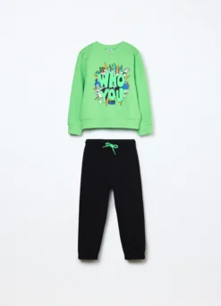 Jogging set in french terry di puro cotone bambino