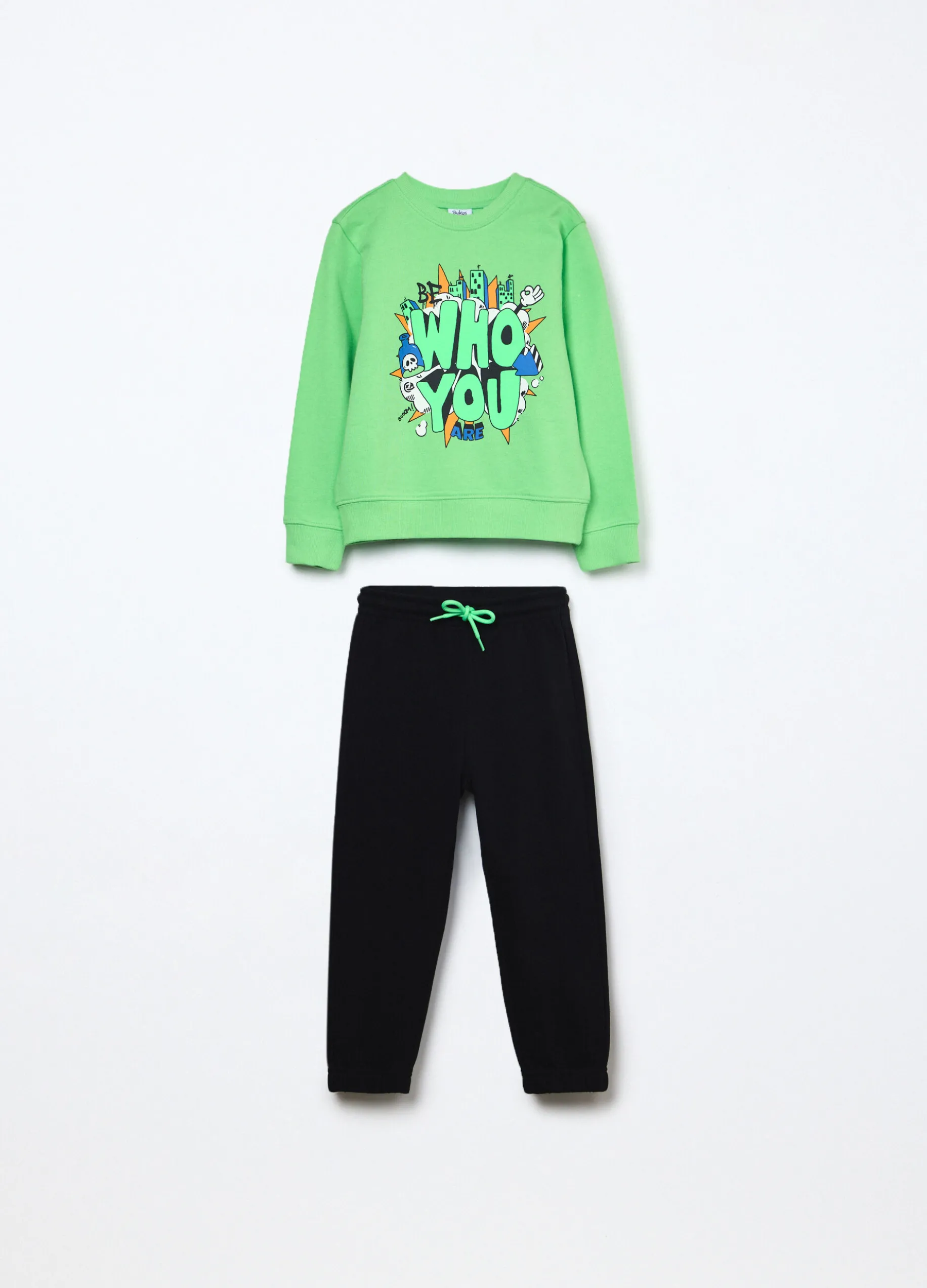 Jogging set in french terry di puro cotone bambino