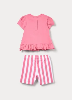Jogging set in jersey di cotone stretch neonata