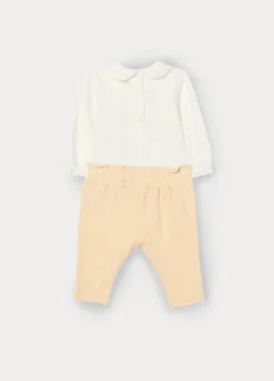 Jogging set in jersey di cotone stretch neonata