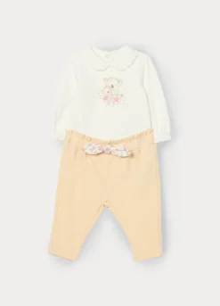 Jogging set in jersey di cotone stretch neonata