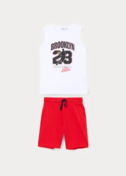 Jogging set in jersey di puro cotone bambino