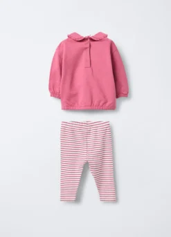 Jogging set in pura felpa di cotone neonata