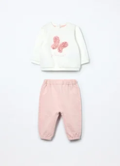 Jogging set in puro cotone fleece neonata
