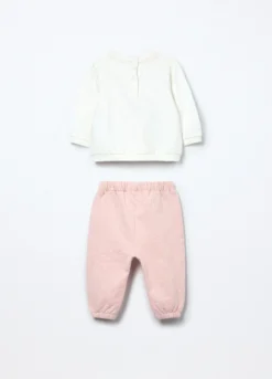 Jogging set in puro cotone fleece neonata