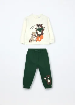 Jogging set in puro cotone fleece neonato