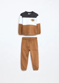 Jogging set in puro cotone fleece neonato