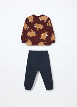 Jogging set in puro cotone fleece neonato