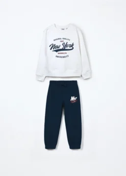 Jogging set in puro cotone fleece bambino