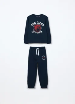 Jogging set in puro cotone fleece bambino