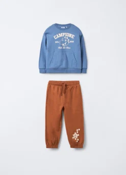 Jogging set in puro cotone garzato bimbo