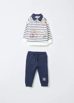 Jogging set in puro cotone garzato bimbo