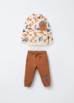 Jogging set in puro cotone garzato bimbo
