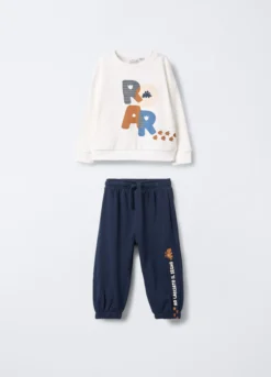 Jogging set in puro cotone garzato bimbo