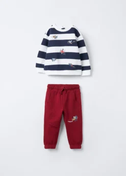 Jogging set in puro cotone garzato bimbo