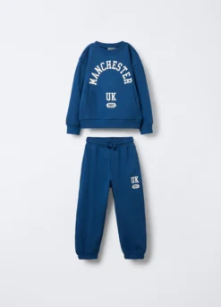 Jogging set in puro cotone garzato bambino