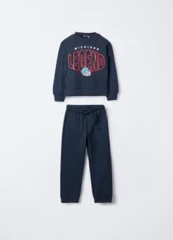 Jogging set in puro cotone garzato Fit Regular bambino