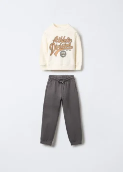 Jogging set in puro cotone garzato Fit Regular bambino