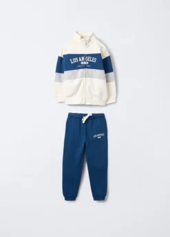 Jogging set in puro cotone garzato bambino