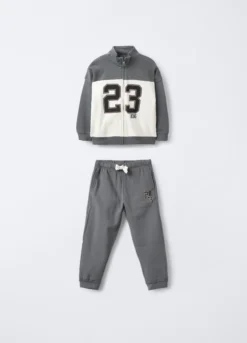 Jogging set in puro cotone garzato bambino