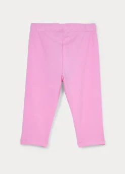 Leggings capri slim fit in jersey di cotone stretch bimba