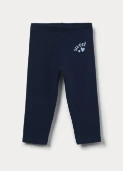 Leggings capri slim fit in jersey di cotone stretch bambina