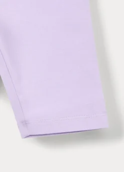 Leggings corti fit slim in jersey di cotone stretch