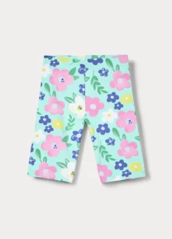 Leggings corti in jersey di cotone stretch bambina