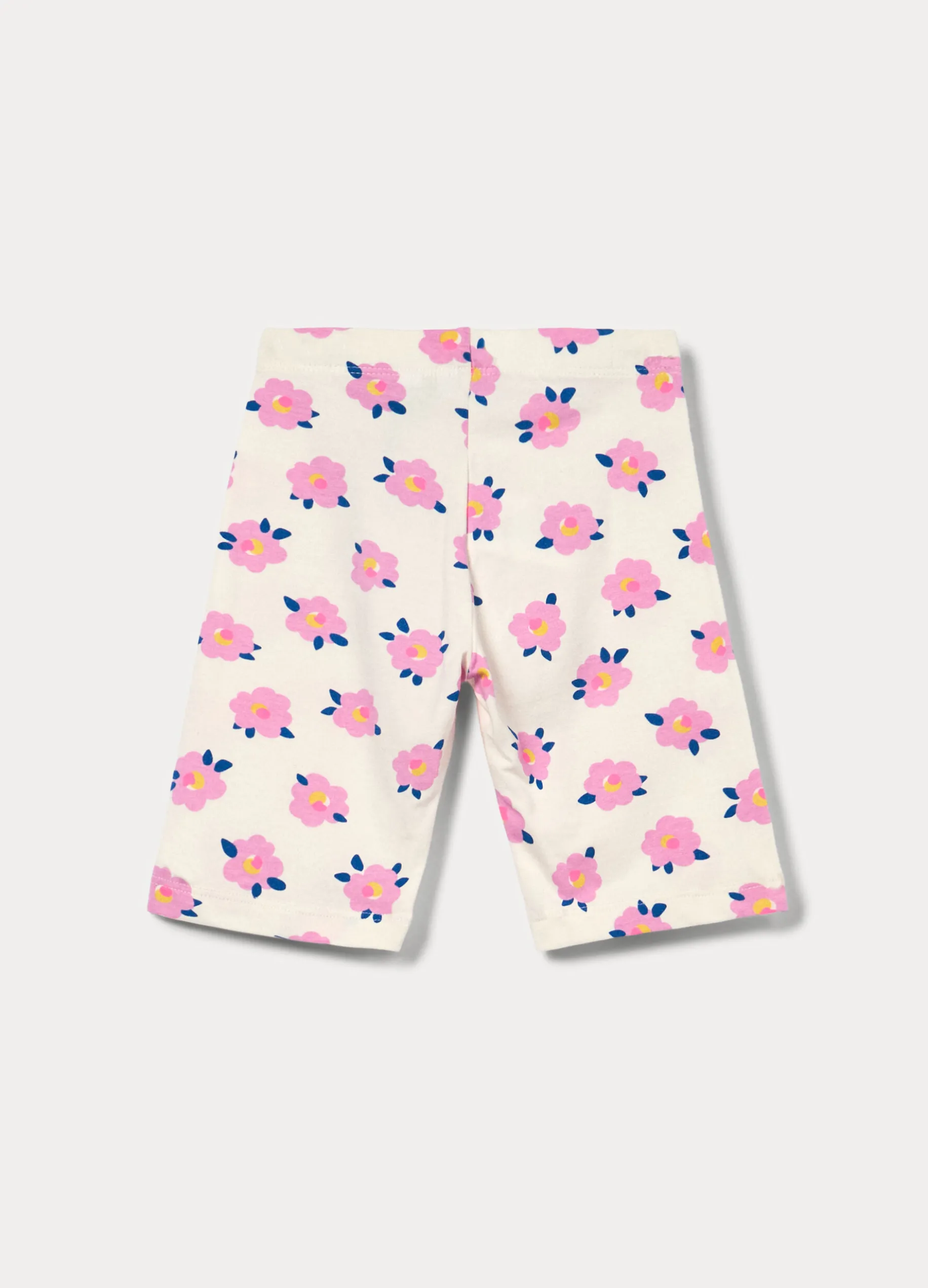 Leggings corti in jersey di cotone stretch bambina