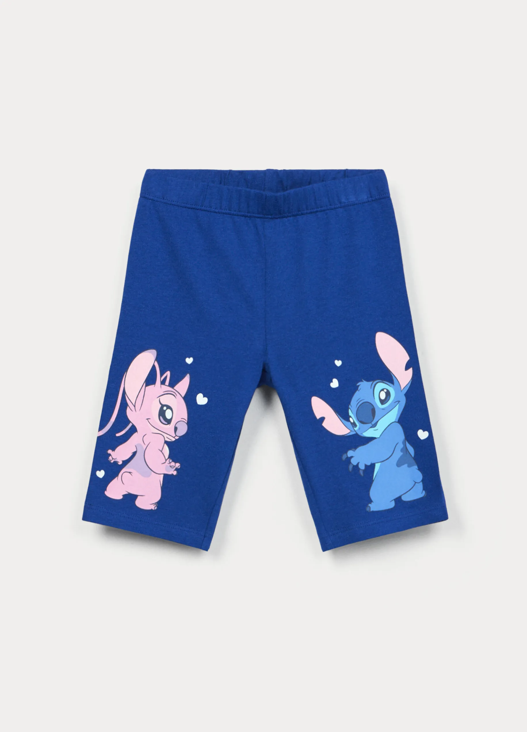 Leggings corti Stitch in jersey di cotone stretch bambina