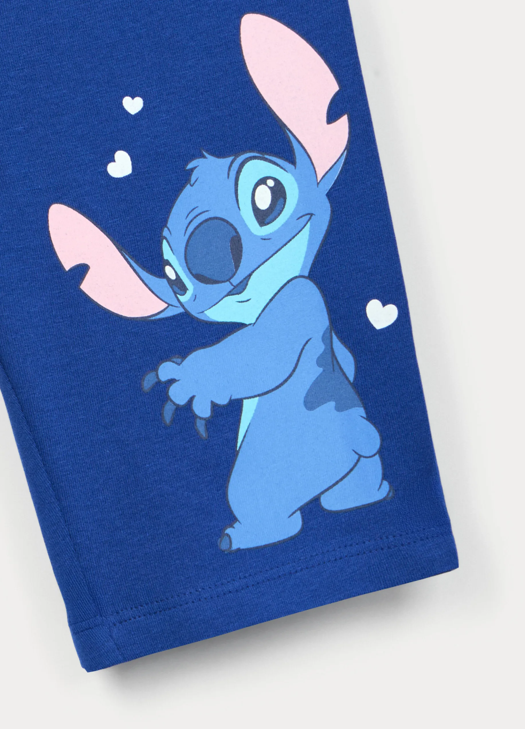 Leggings corti Stitch in jersey di cotone stretch bambina