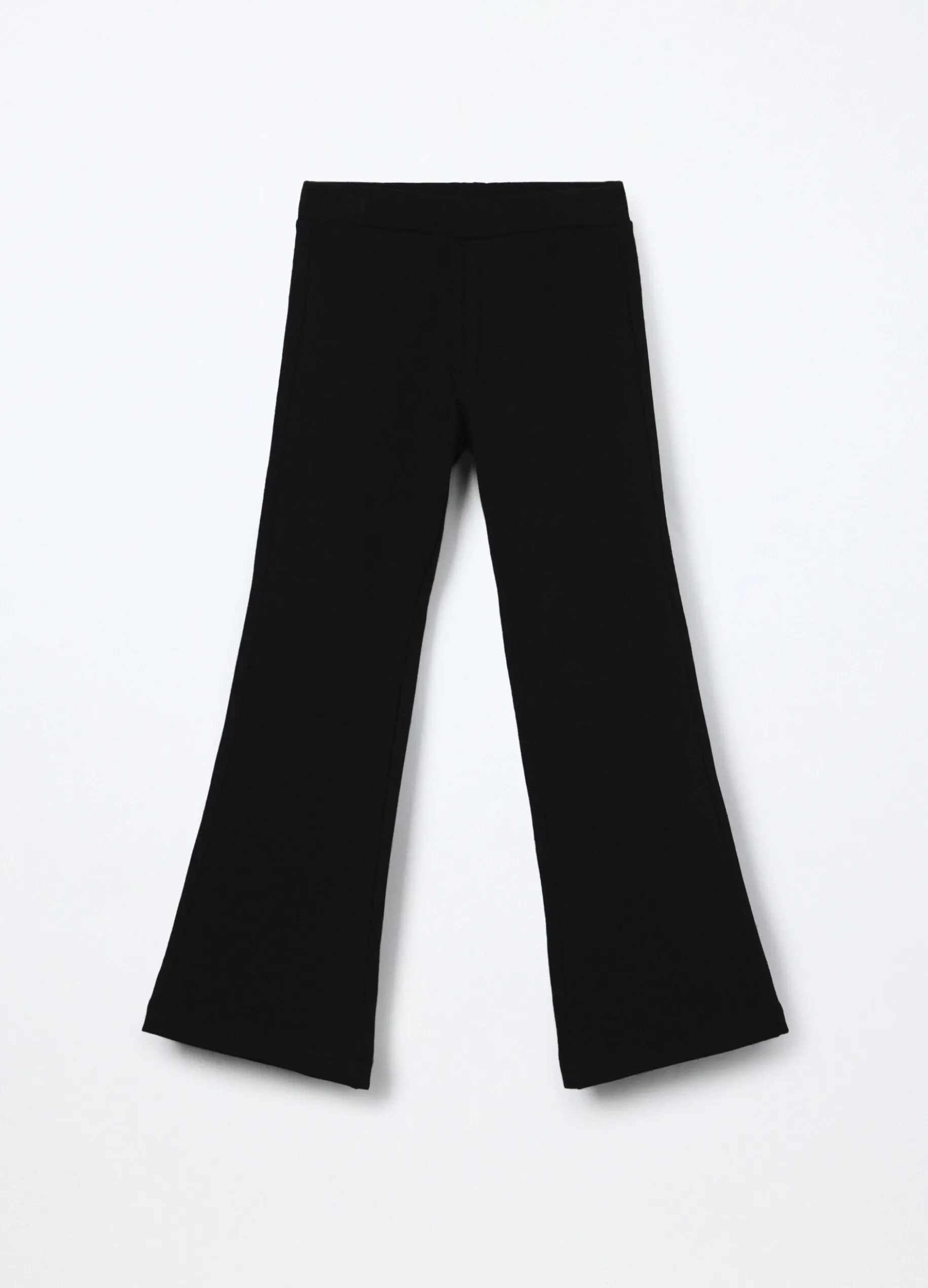 Leggings flare fit in cotone fleece stretch bambina