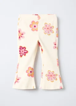 Leggings in costina di cotone stretch Flare Fit bimba