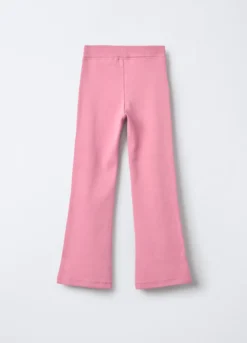 Leggings in costina di cotone stretch Flare Fit bambina
