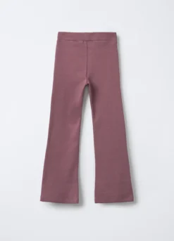 Leggings in costina di cotone stretch Flare Fit bambina