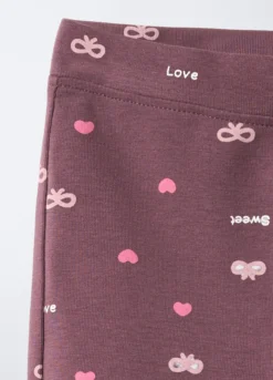 Leggings in costina di cotone stretch Flare Fit bambina