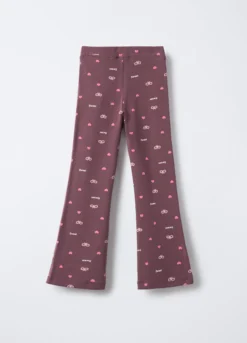 Leggings in costina di cotone stretch Flare Fit bambina
