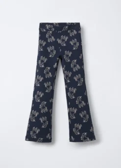 Leggings in costina di cotone stretch Flare Fit bambina