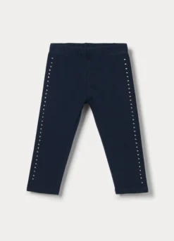 Leggings in jersey di cotone stretch bimba
