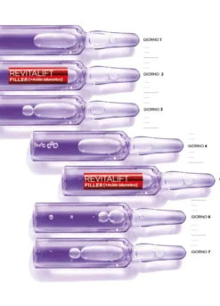 L'Oréal Paris Ampolle Rimpolpanti Revitalift Filler, Azione Antirughe, con Acido Ialuronico Puro 100% Concentrato e Vitamina B5, Trattamento Intensivo 7 Giorni, 7x1 ml.