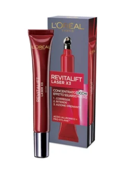 L'Oréal Paris Contorno Occhi Revitalift Laser X3, Azione Antirughe Anti-Età con Acido Ialuronico e Pro-Xylane, 15 ml.
