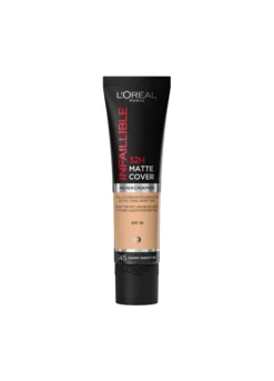 L'Oréal Paris Fondotinta Infaillible 32H Matte Cover, Make-Up dal Finish Matte Copertura Totale sulla Pelle, 145 Beige Rosé, 30 ml.